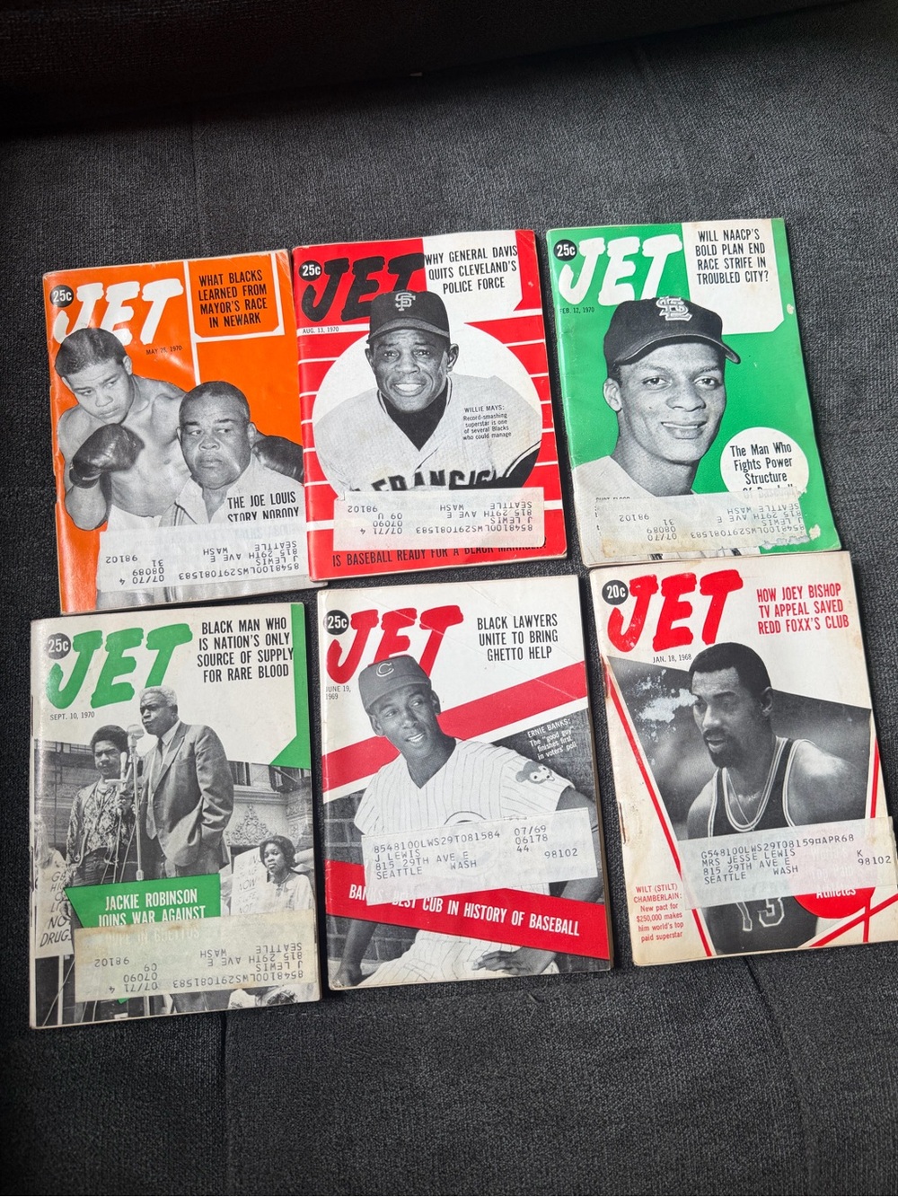 Vintage JET Magazine Lot - Colorful Red & Green Covers